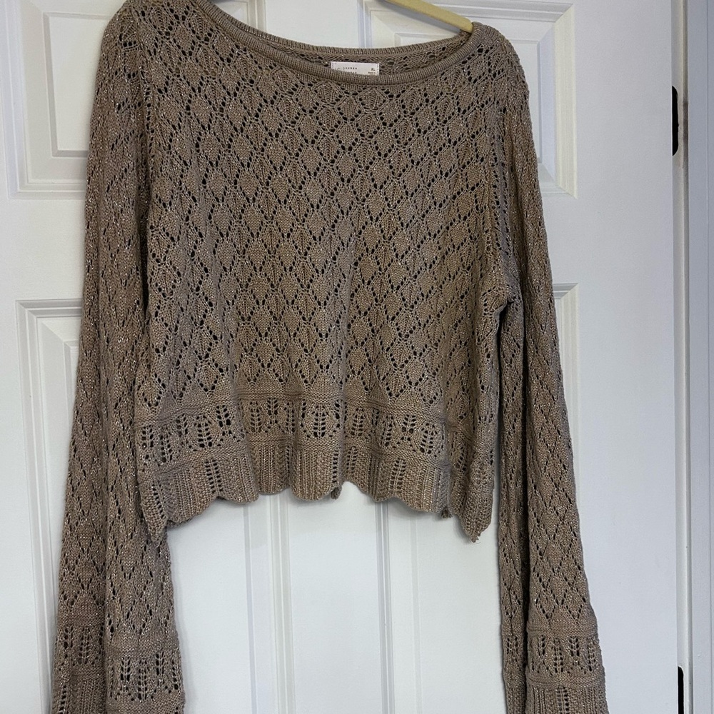LC Lauren Conrad Taupe Knit Sweater